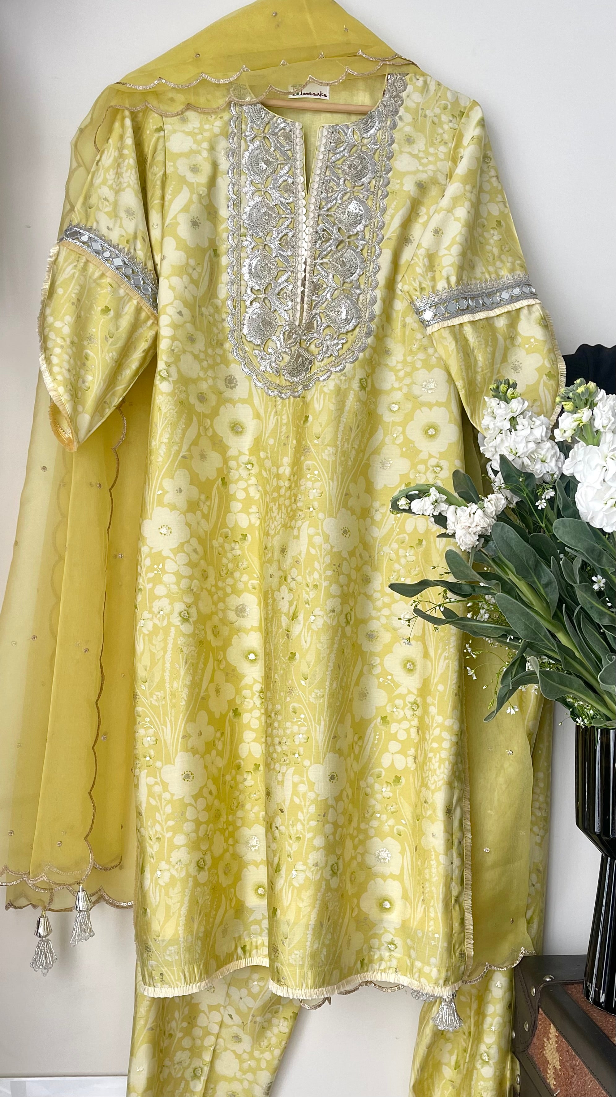 Yellow Cascading Florals Set.