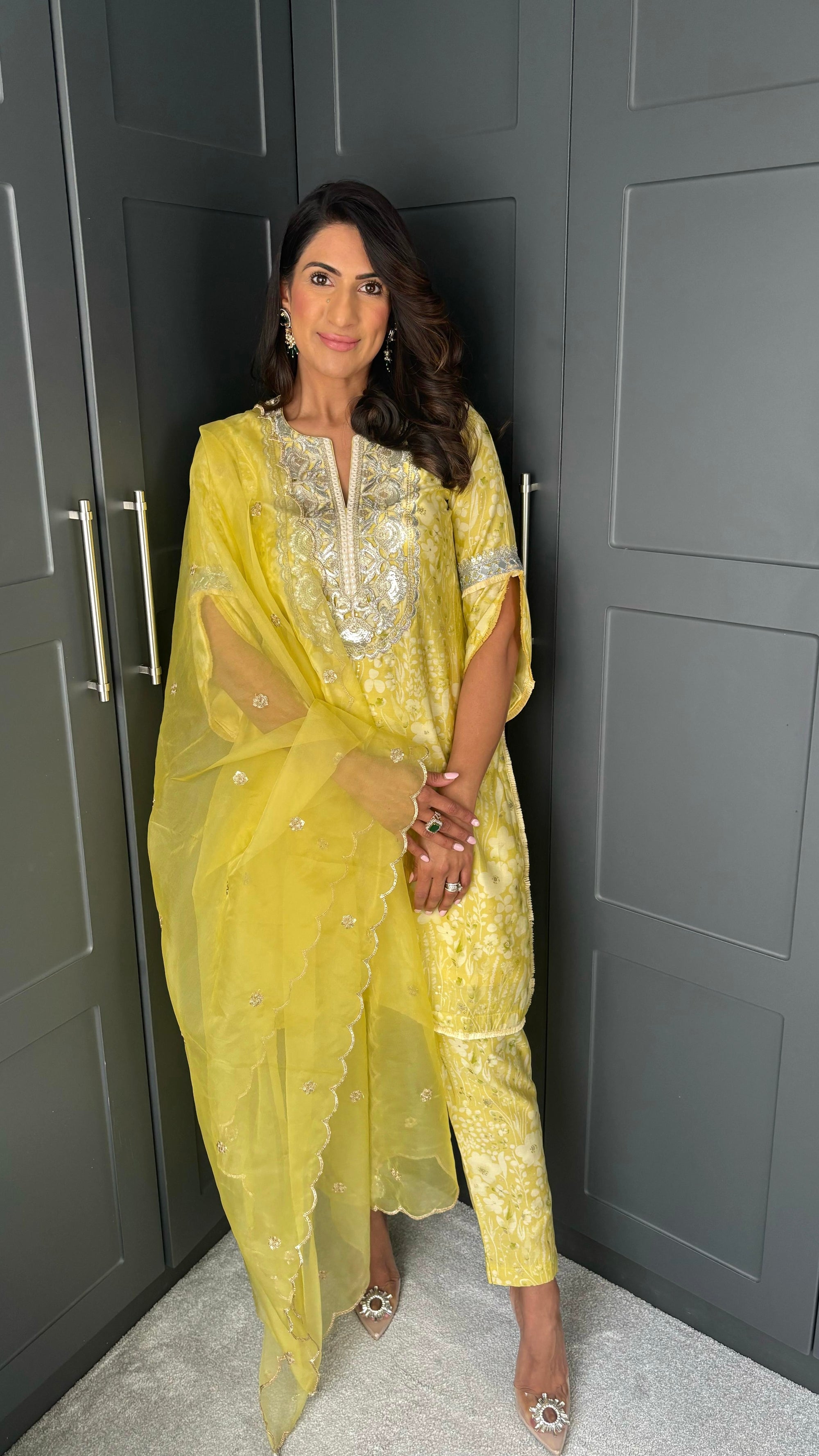 Yellow Cascading Florals Set.
