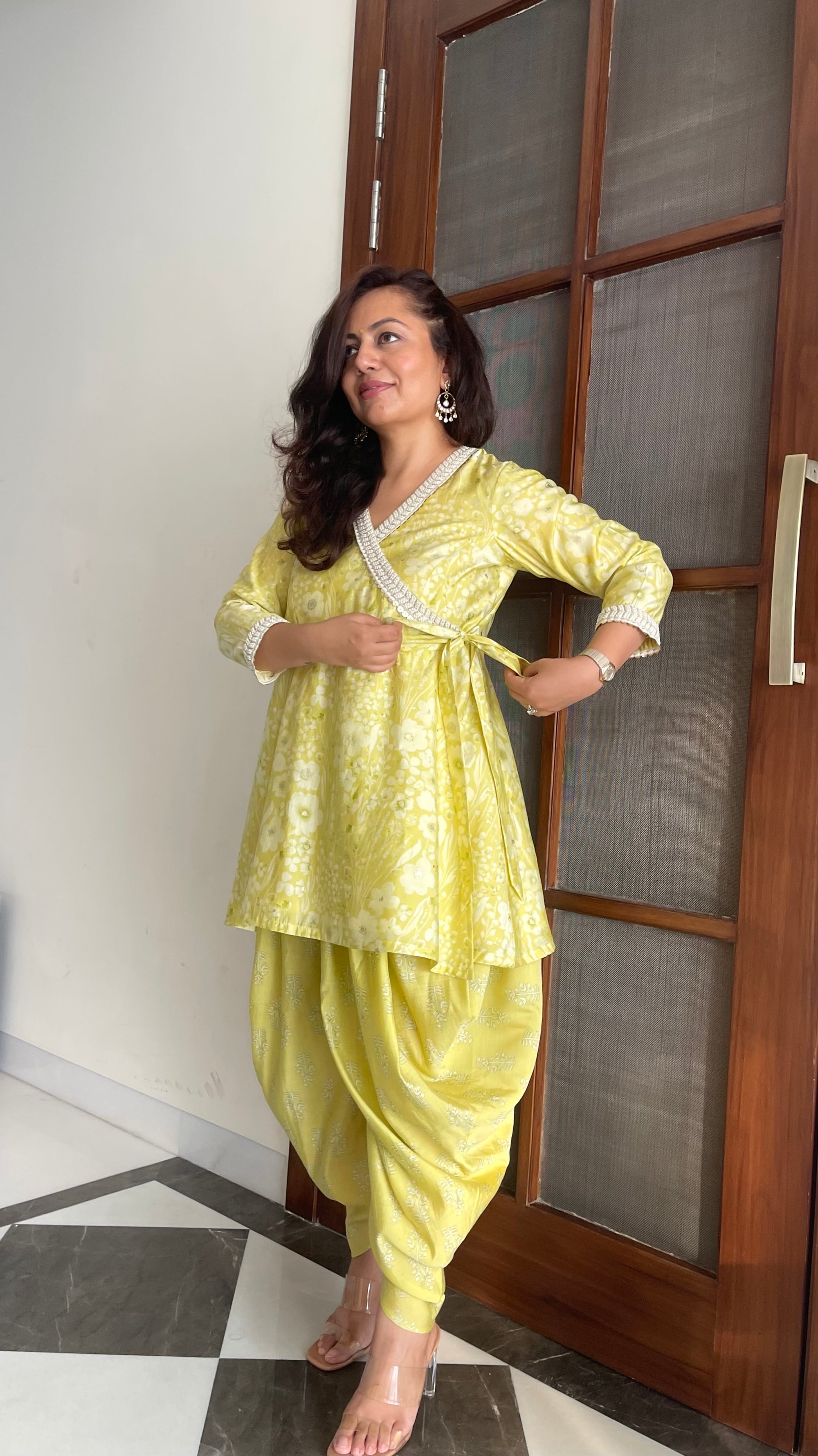 Lemon Sorbet Dhoti Set.