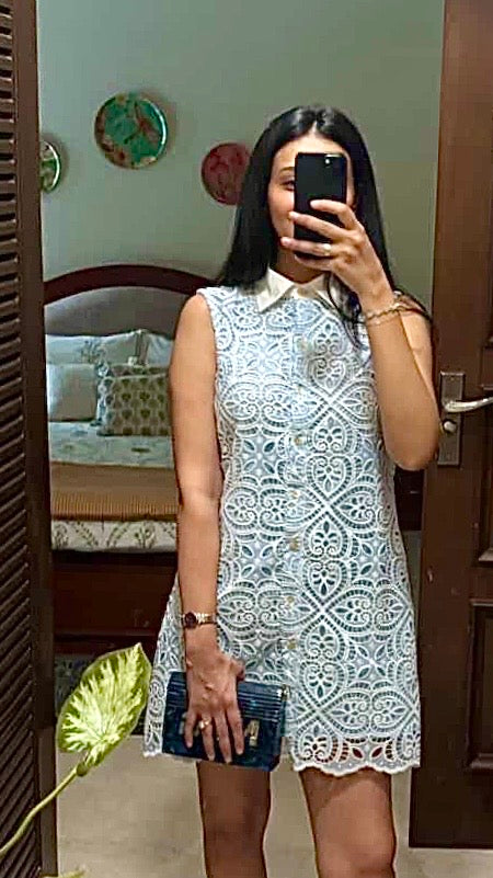 Madison Blue Lace Dress