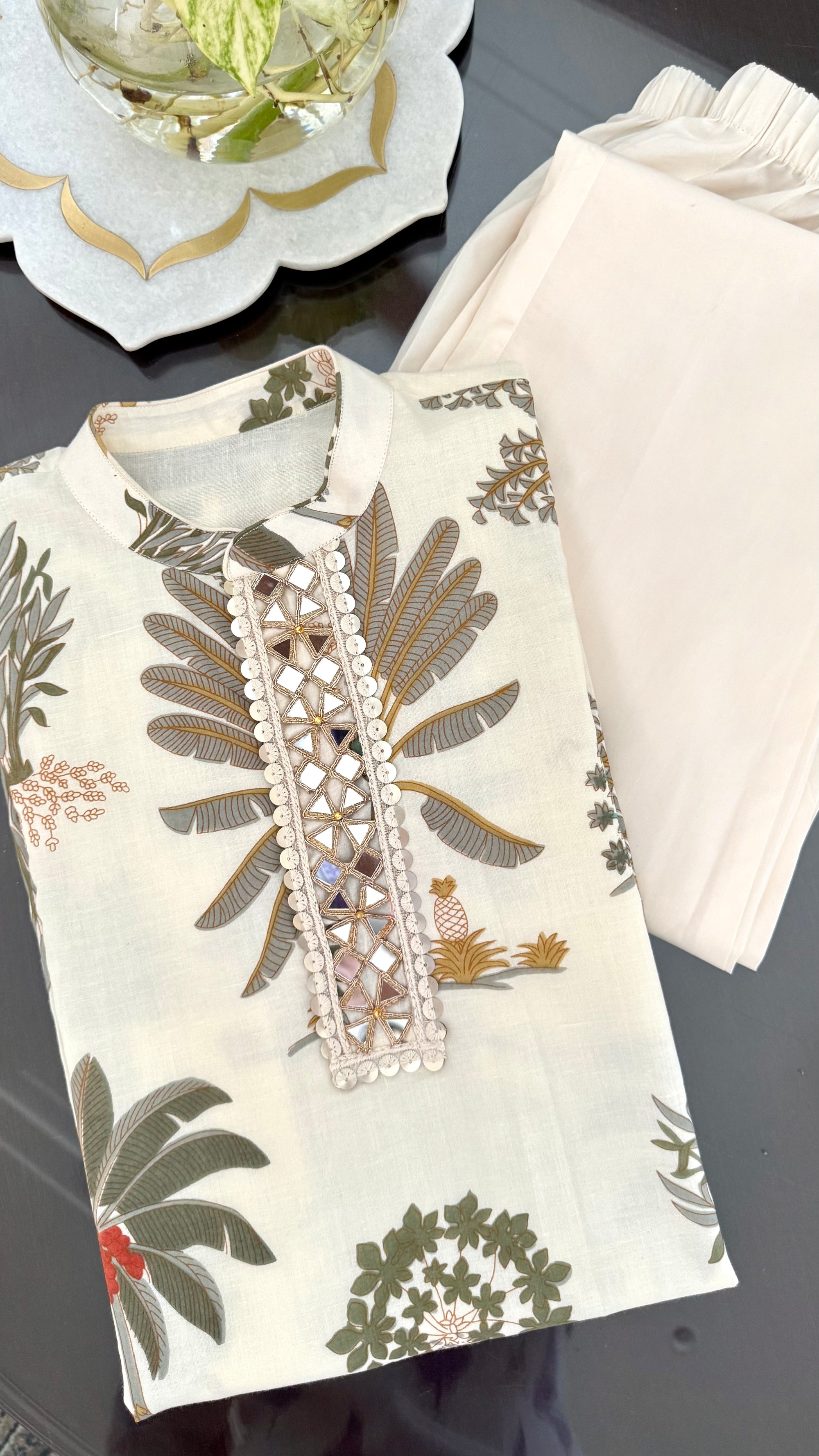Ivory Kurta Pyjama set