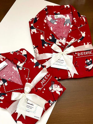 Red Polar Bear Flannel Nightwear