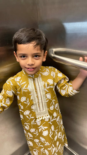 Mustard Moon Boys Kurta Set
