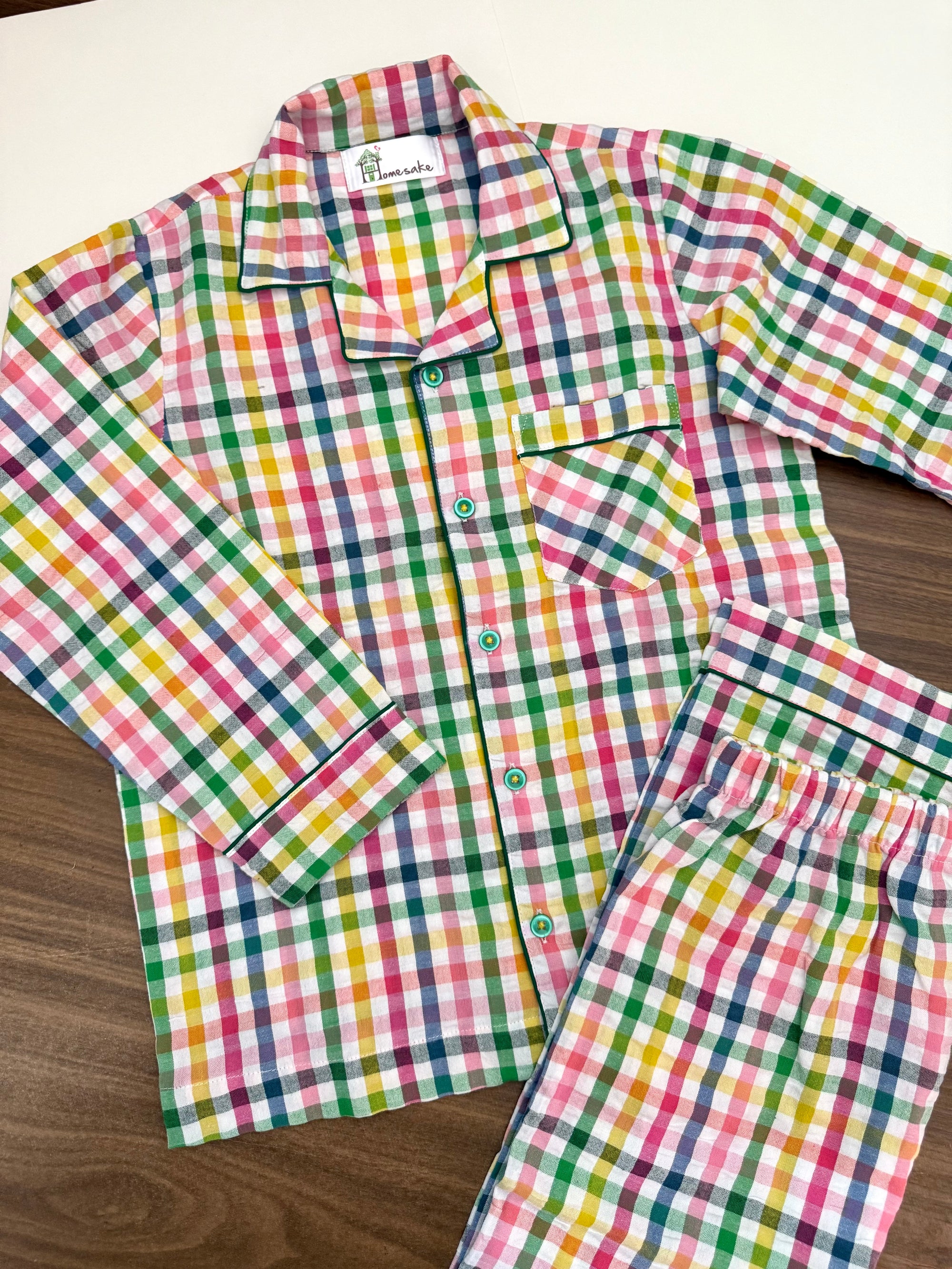Multicolour Seersucker Kids Nightwear