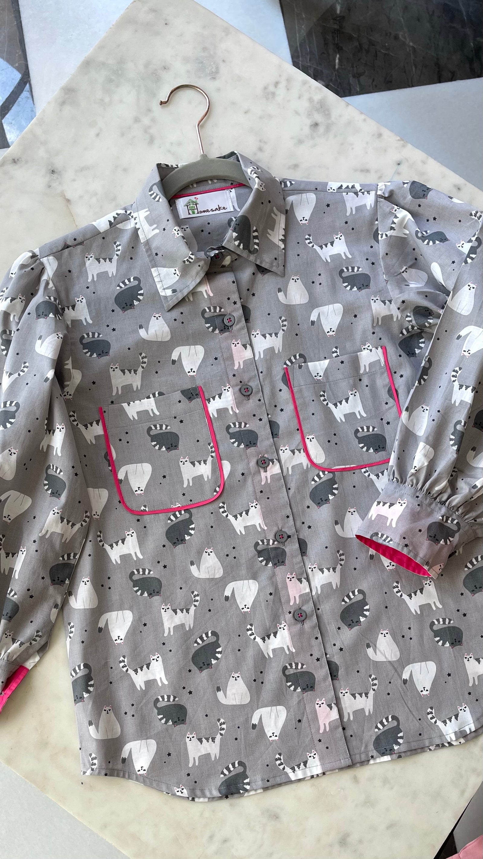 Grey Kitty Girl’s Shirt