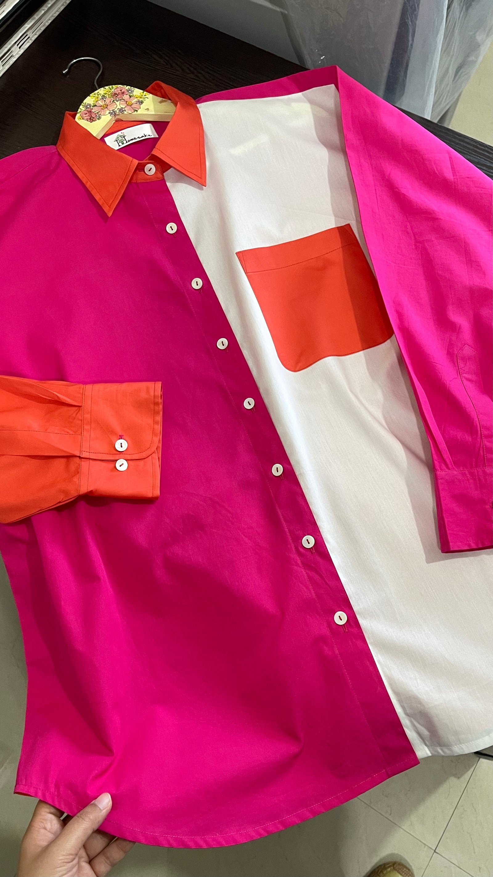 Scarlet Color Block Shirt