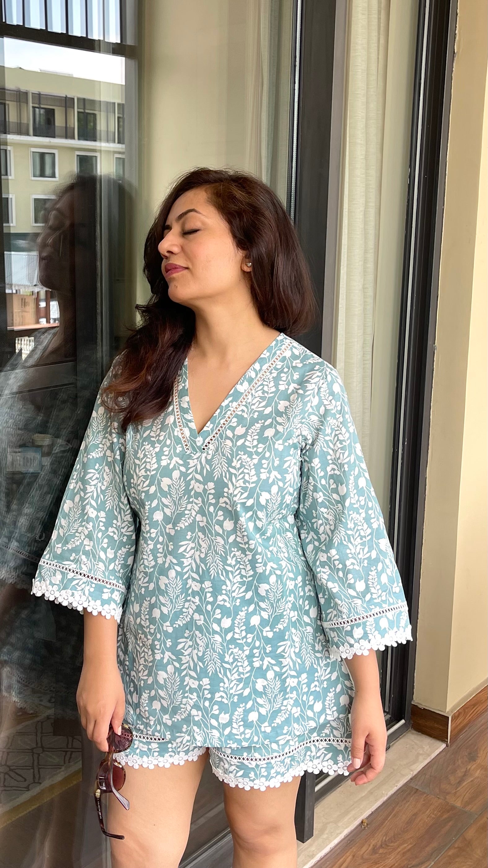 Sea Green floral Coord