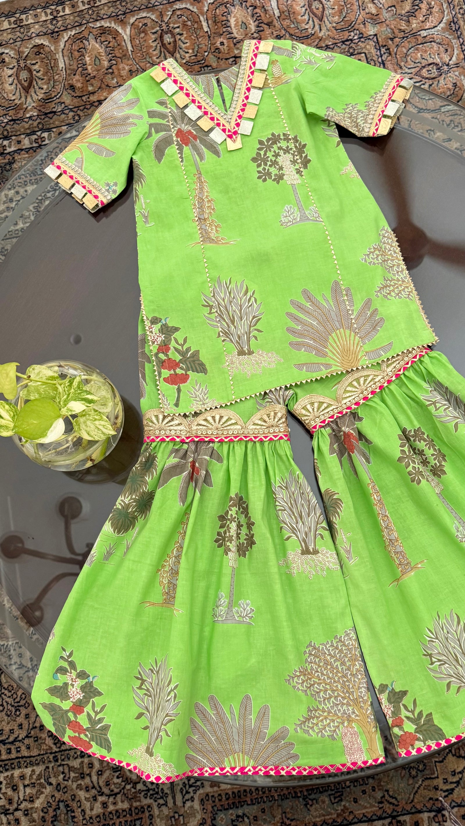 Green Kurta Sharara Set