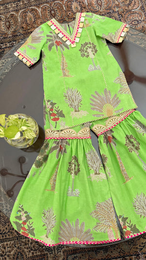 Green Kurta Sharara Set