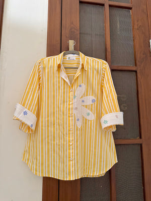 Yellow Dahlia Cotton Shirt