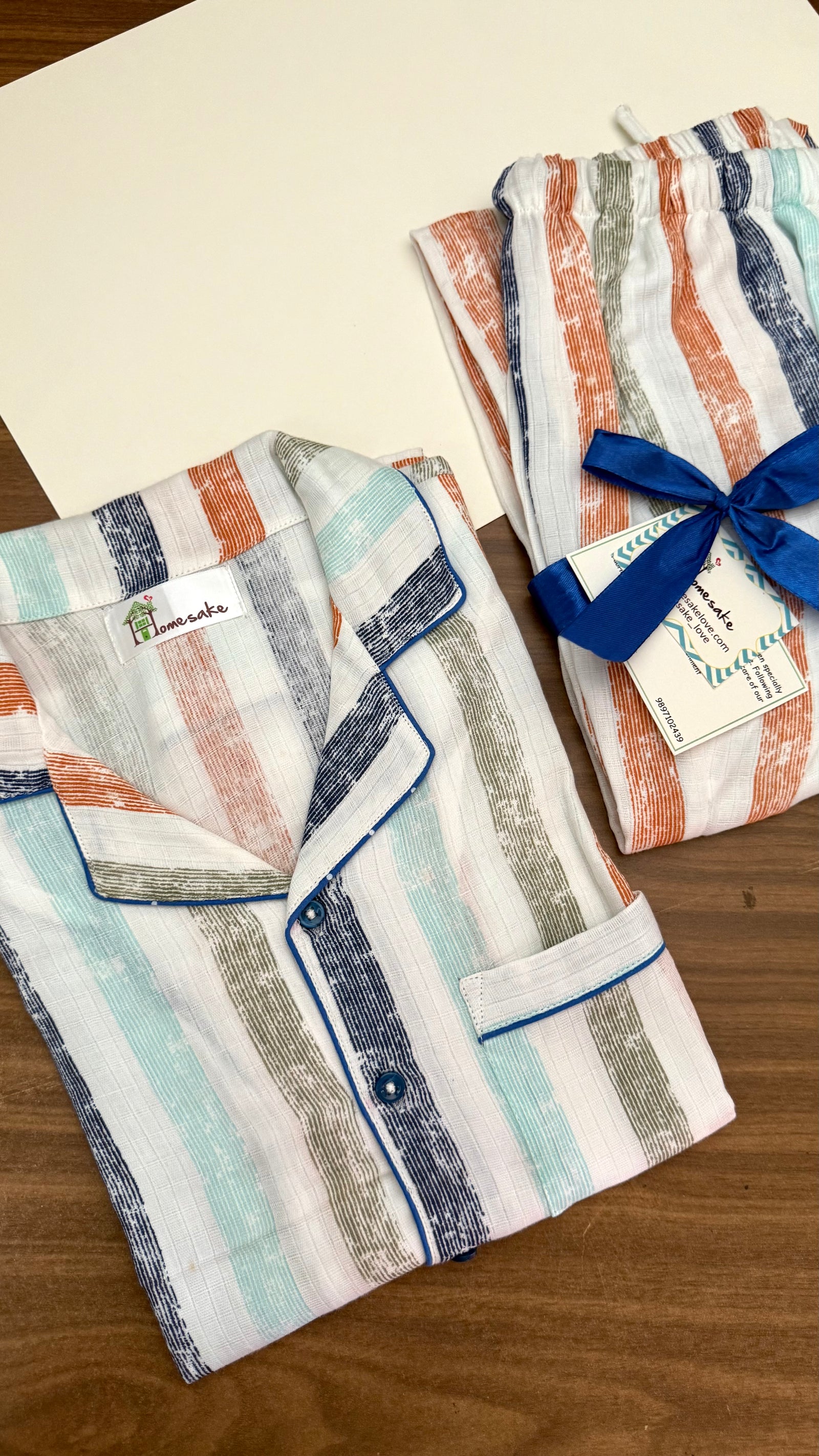 Stripes Muslin Kids Nightwear