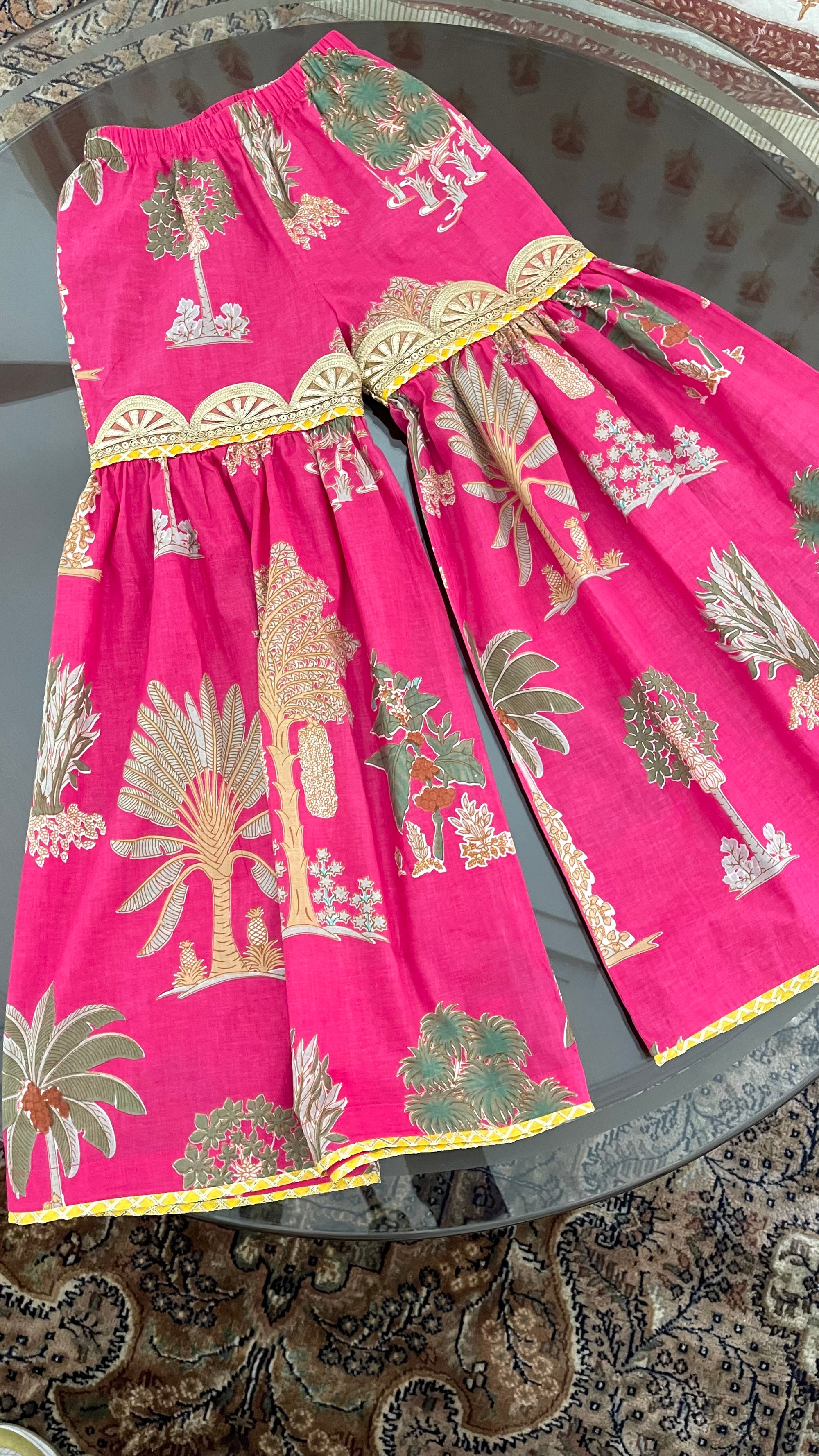 ‘Fitoor’ Pink Yoke Sharara Set