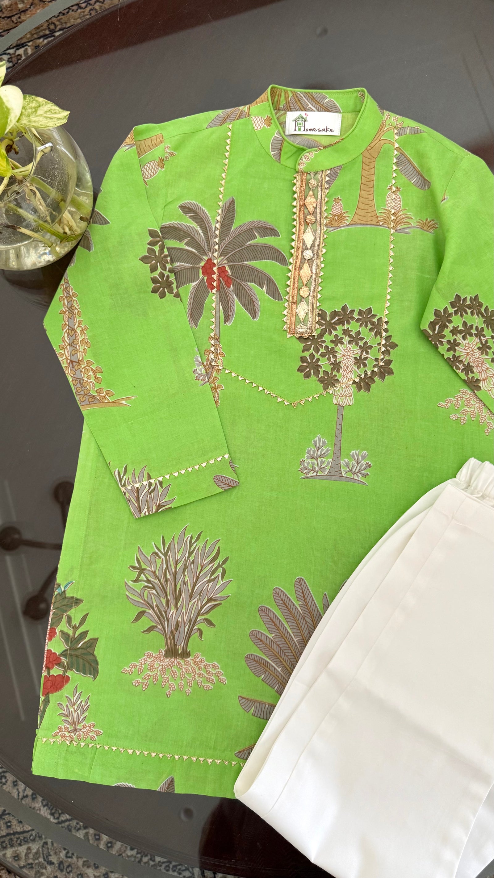 Green Kurta Pyjama set