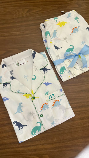 White Dinosaur Kids Nightwear