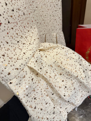 Vanilla Gold Tweed Dress