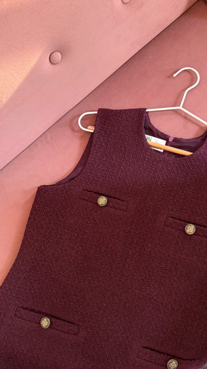 Ellen Oxblood Tweed Dress