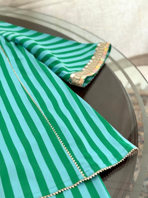 Women’s Peacock Stripes Kurta Set.
