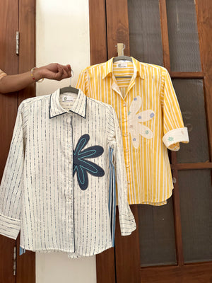 Yellow Dahlia Cotton Shirt