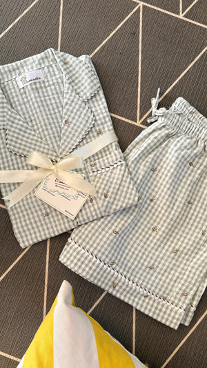 Grey check Bumble Bee Women’s Nightwear