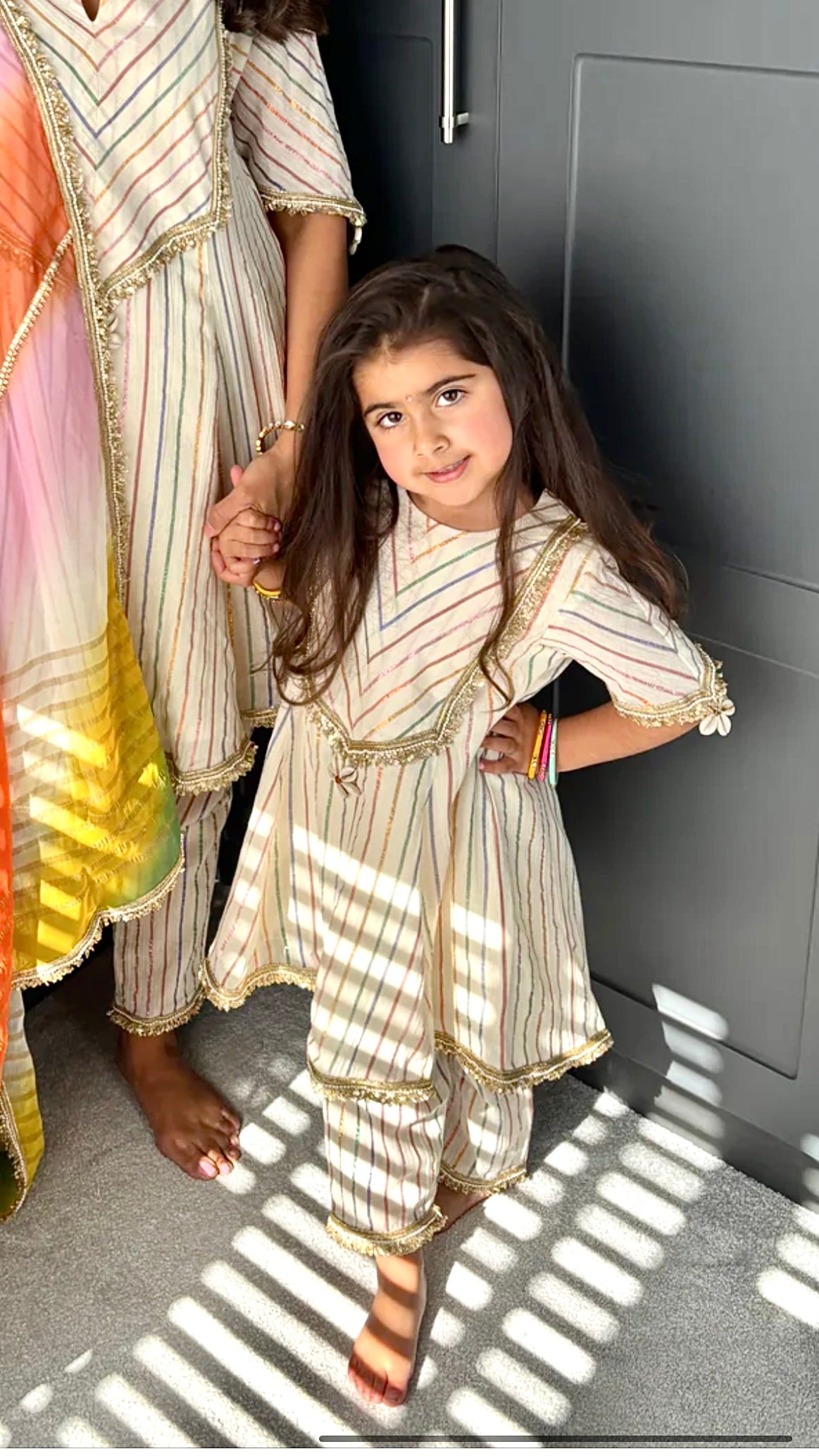 Satrangi Girls Kurta Set.
