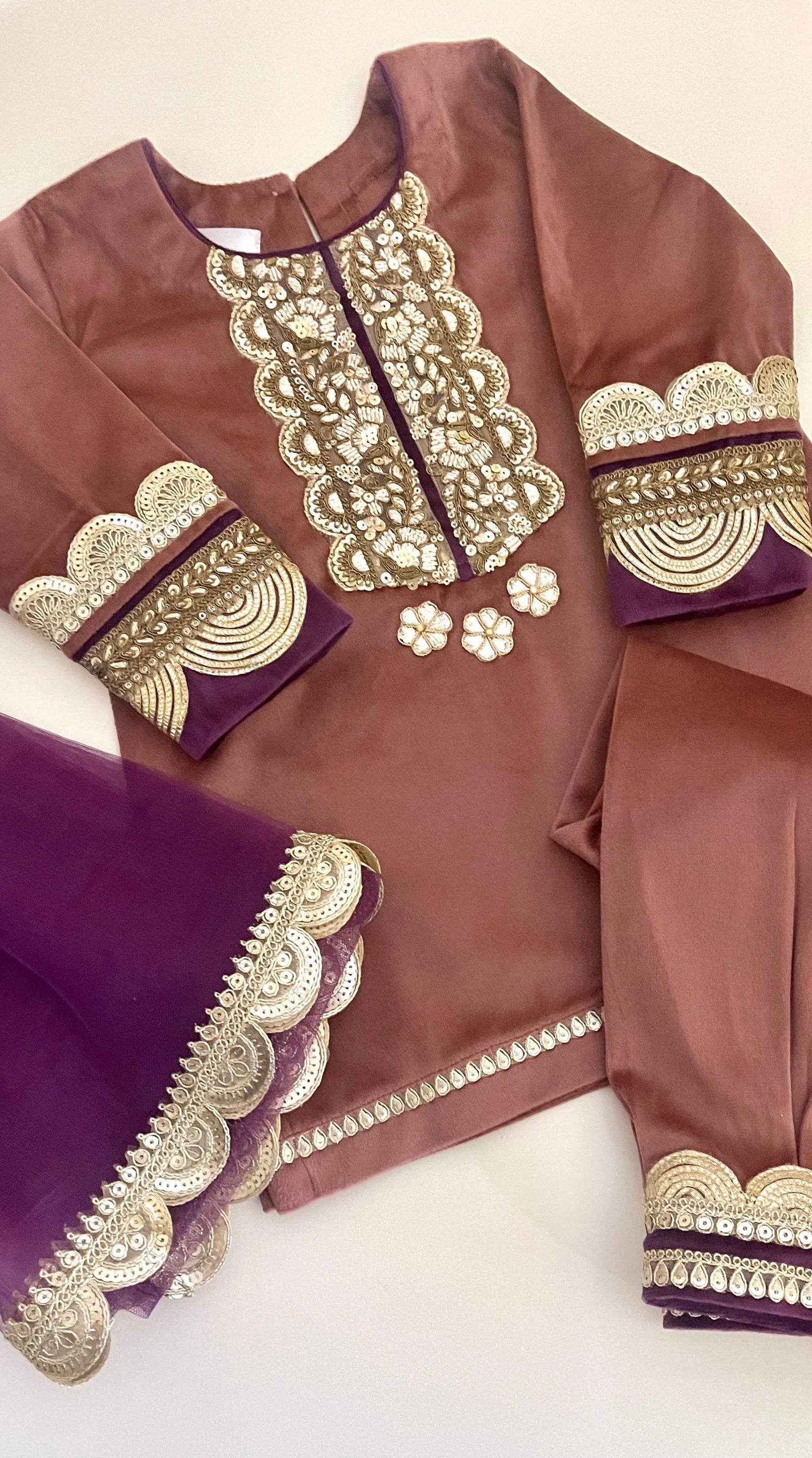 ‘Kashish’ Blush Velvet Indianwear set
