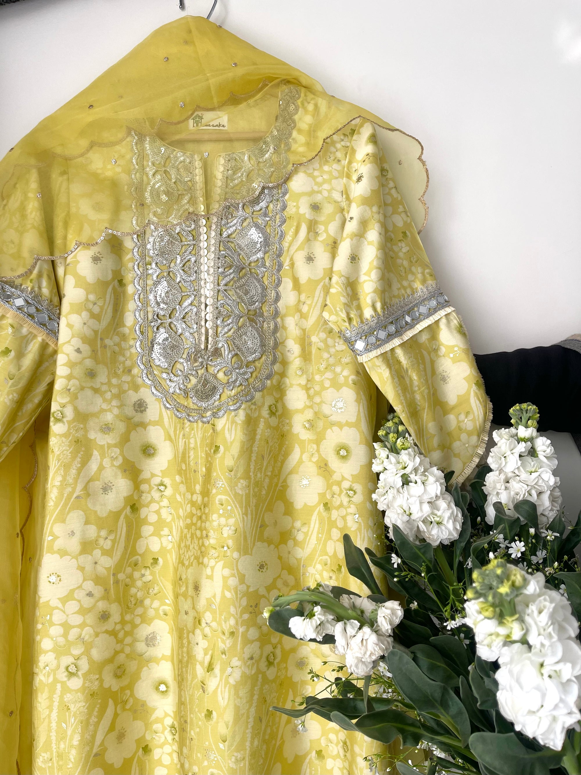 Yellow Cascading Florals Set.