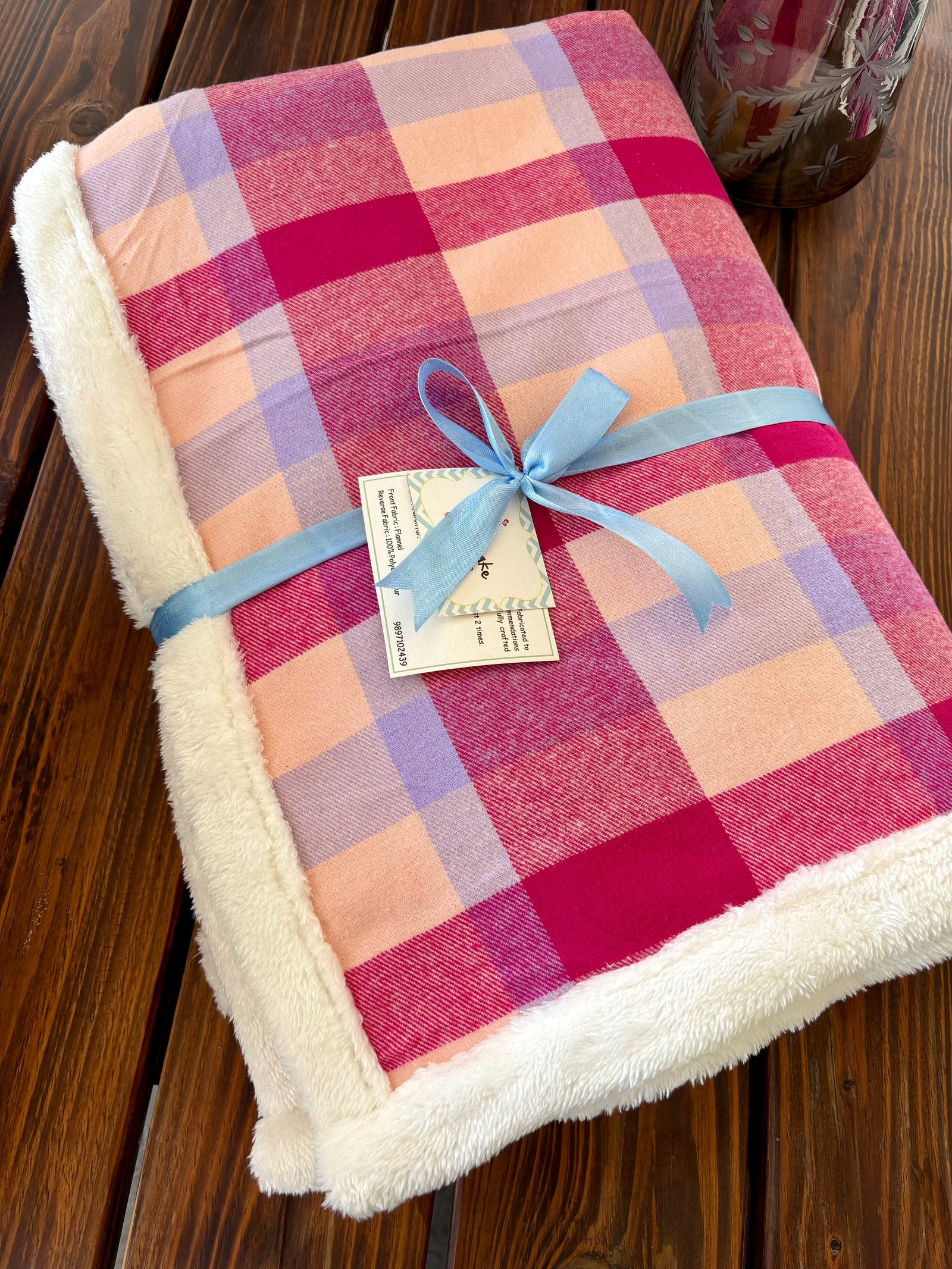 Peaches & Pinks Plaid Furry