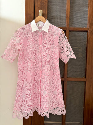 Pink Gloria Lace Dress
