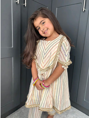 Satrangi Girls Kurta Set.