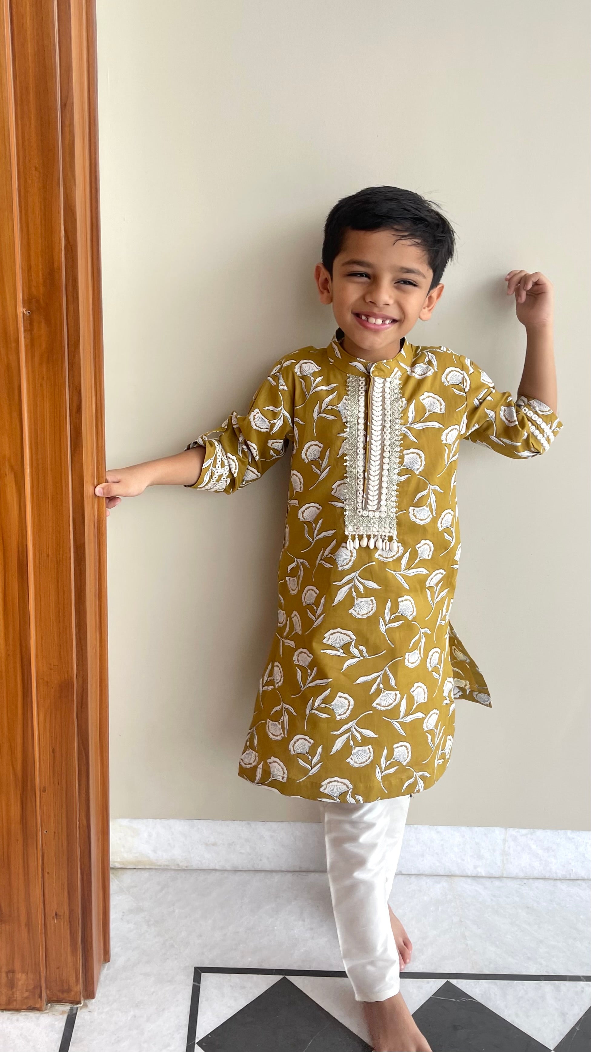Mustard Moon Boys Kurta Set