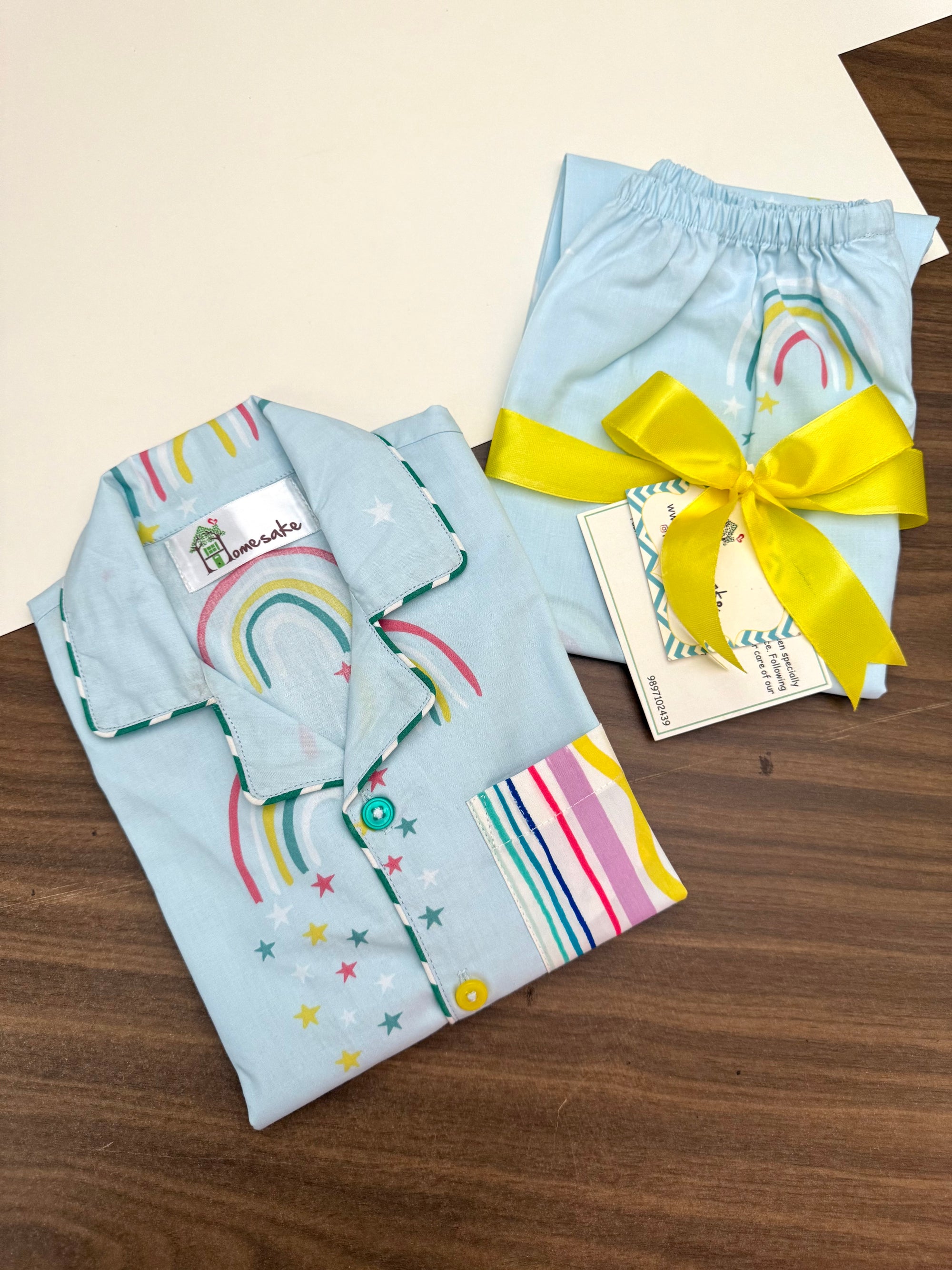Sky Blue Rainbow Kids Nightwear