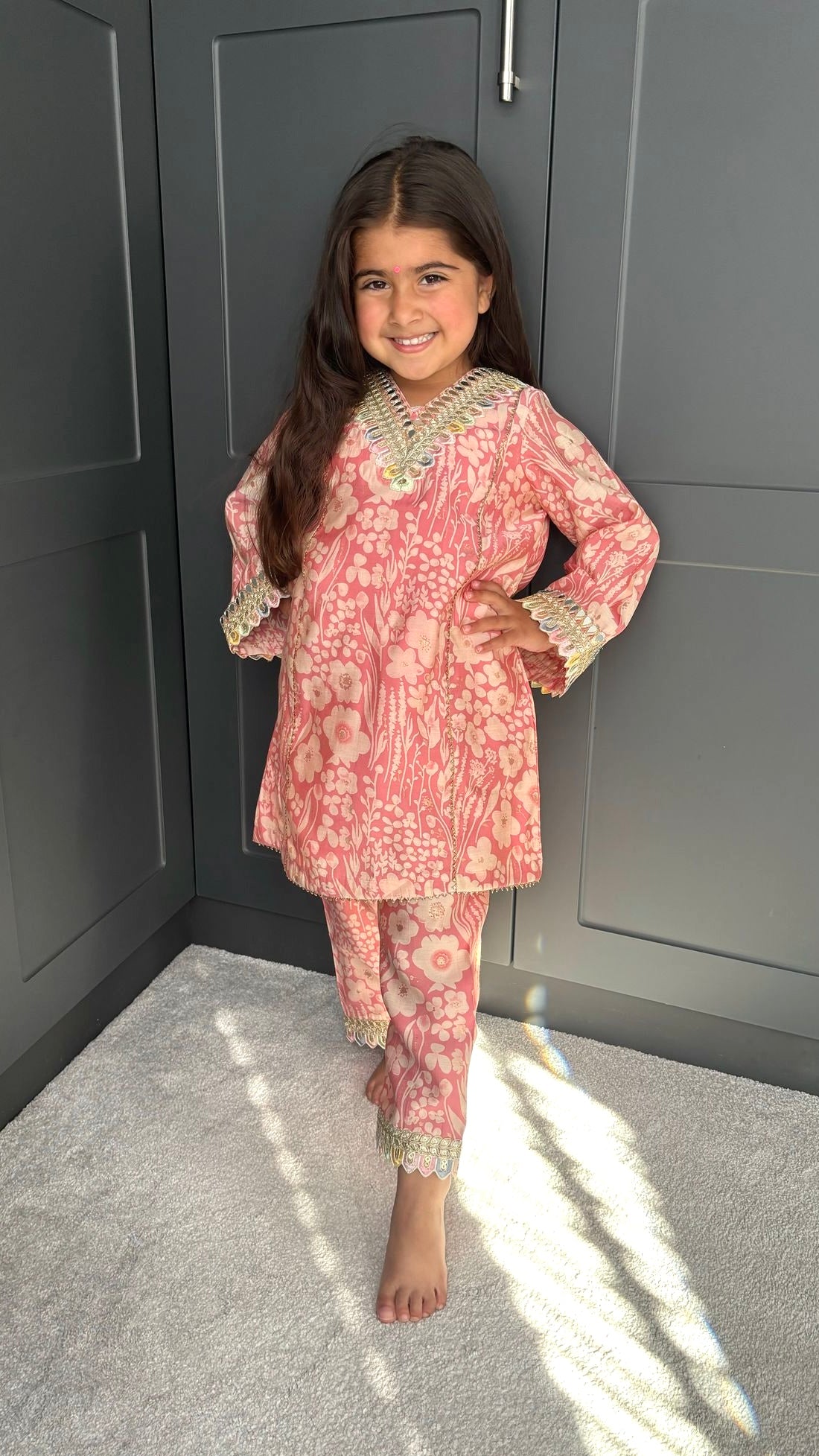 Blush Buds Girls Kurta Set.