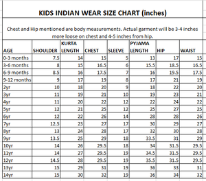 Peacock Stripe Girls Kurta Pyjama Set
