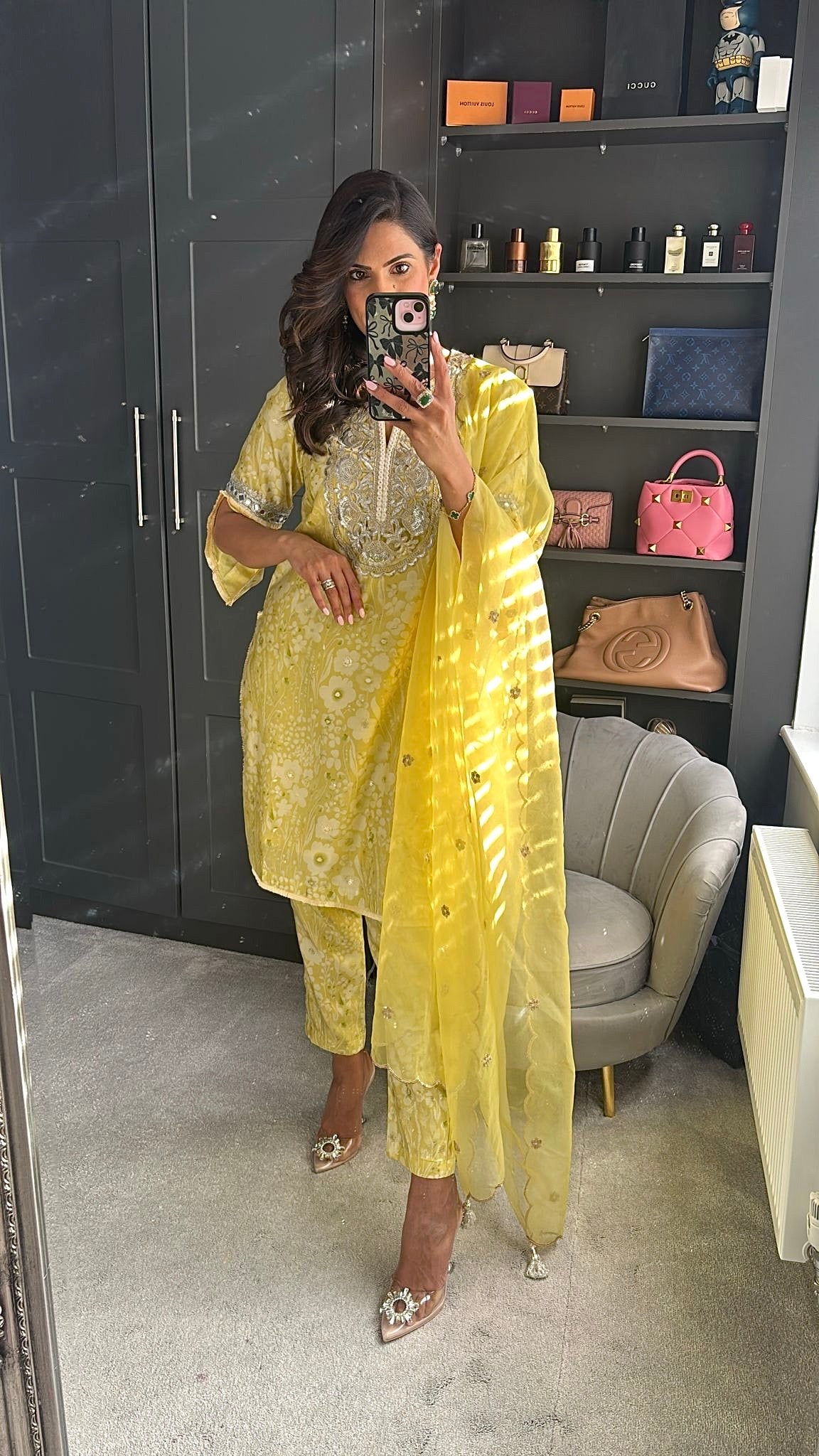 Yellow Cascading Florals Set.