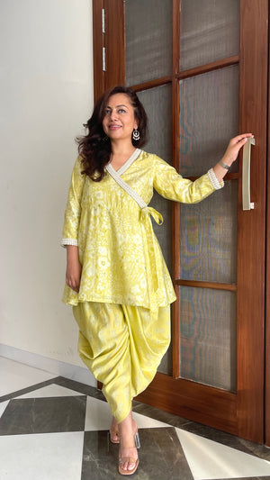 Lemon Sorbet Dhoti Set.