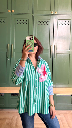 Miya! Appliqué Shirt Green