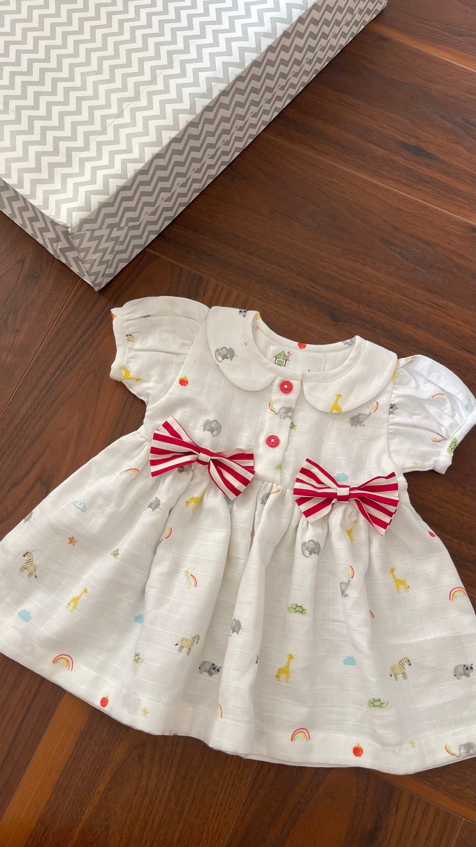 Rainbow Safari Cotton Frock