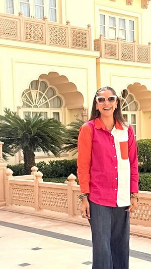 Scarlet Color Block Shirt