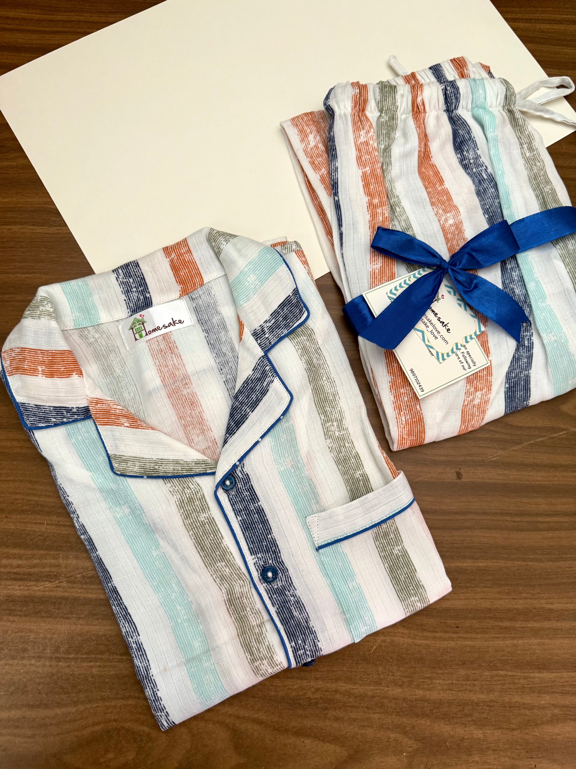 Stripes Muslin Kids Nightwear