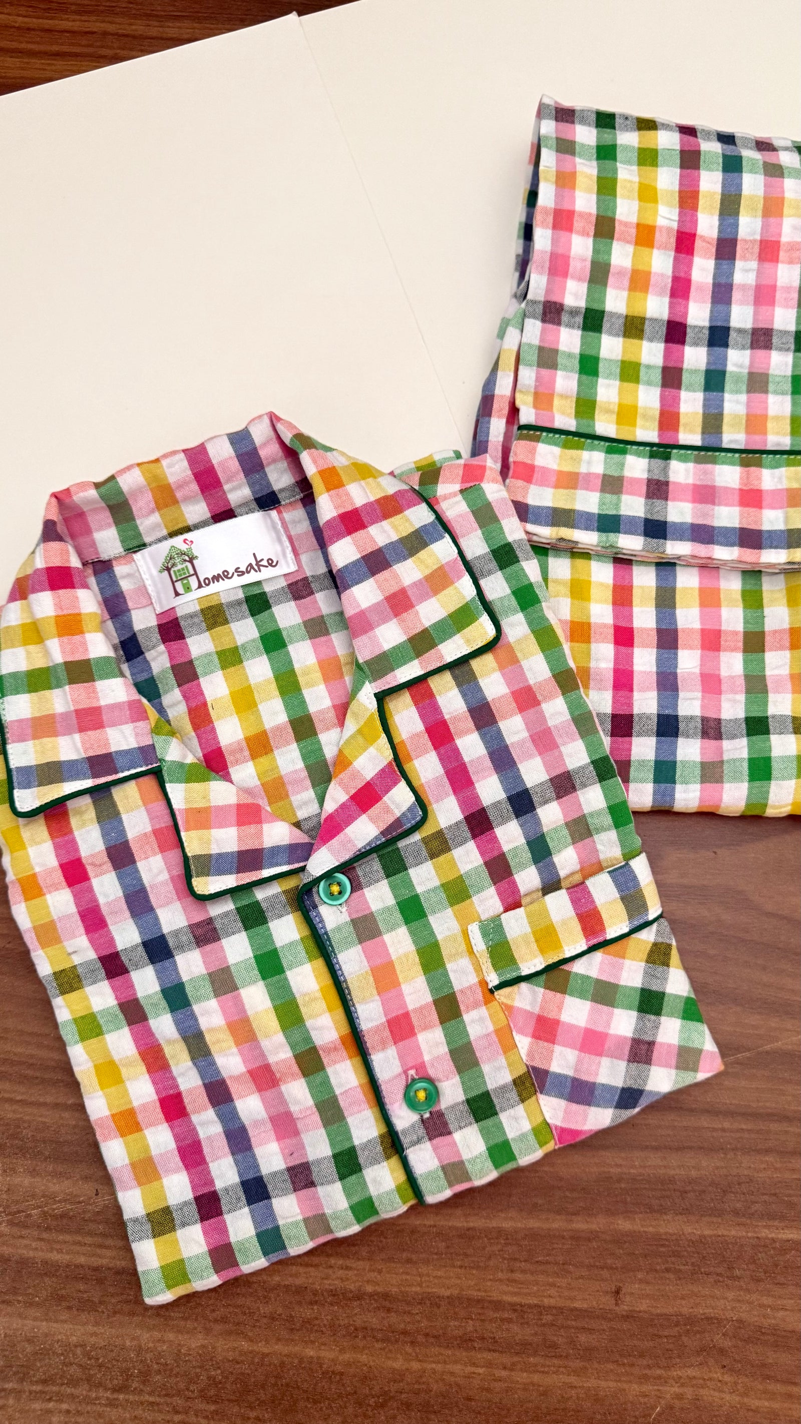 Multicolour Seersucker Kids Nightwear