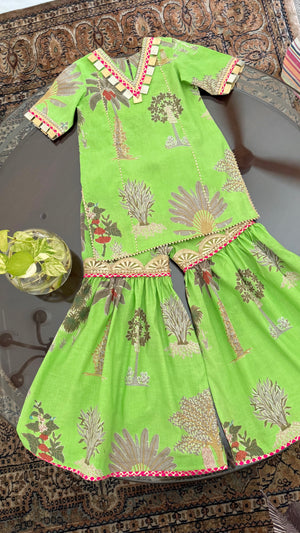 Green Kurta Sharara Set