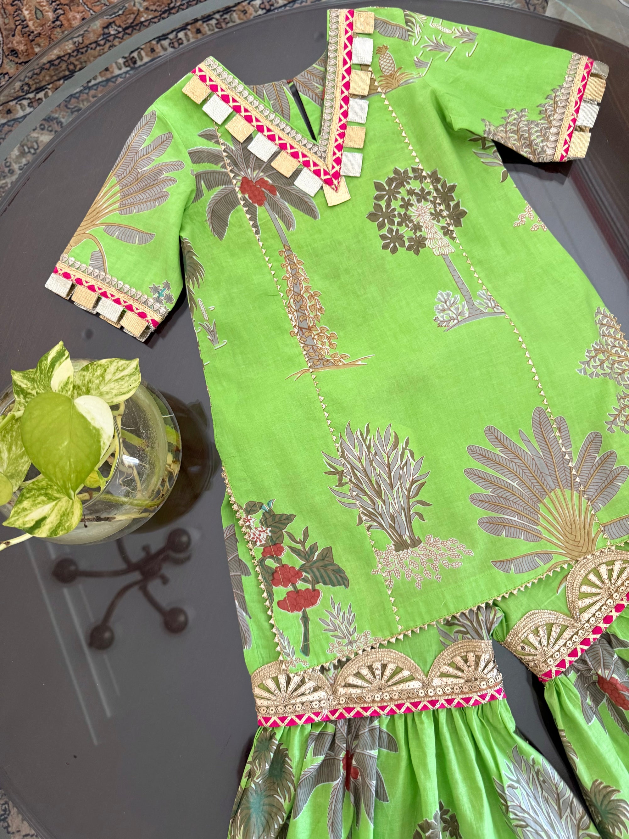 Green Kurta Sharara Set