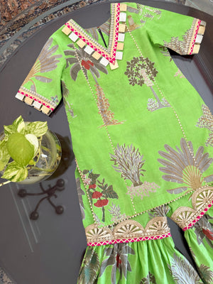 Green Kurta Sharara Set