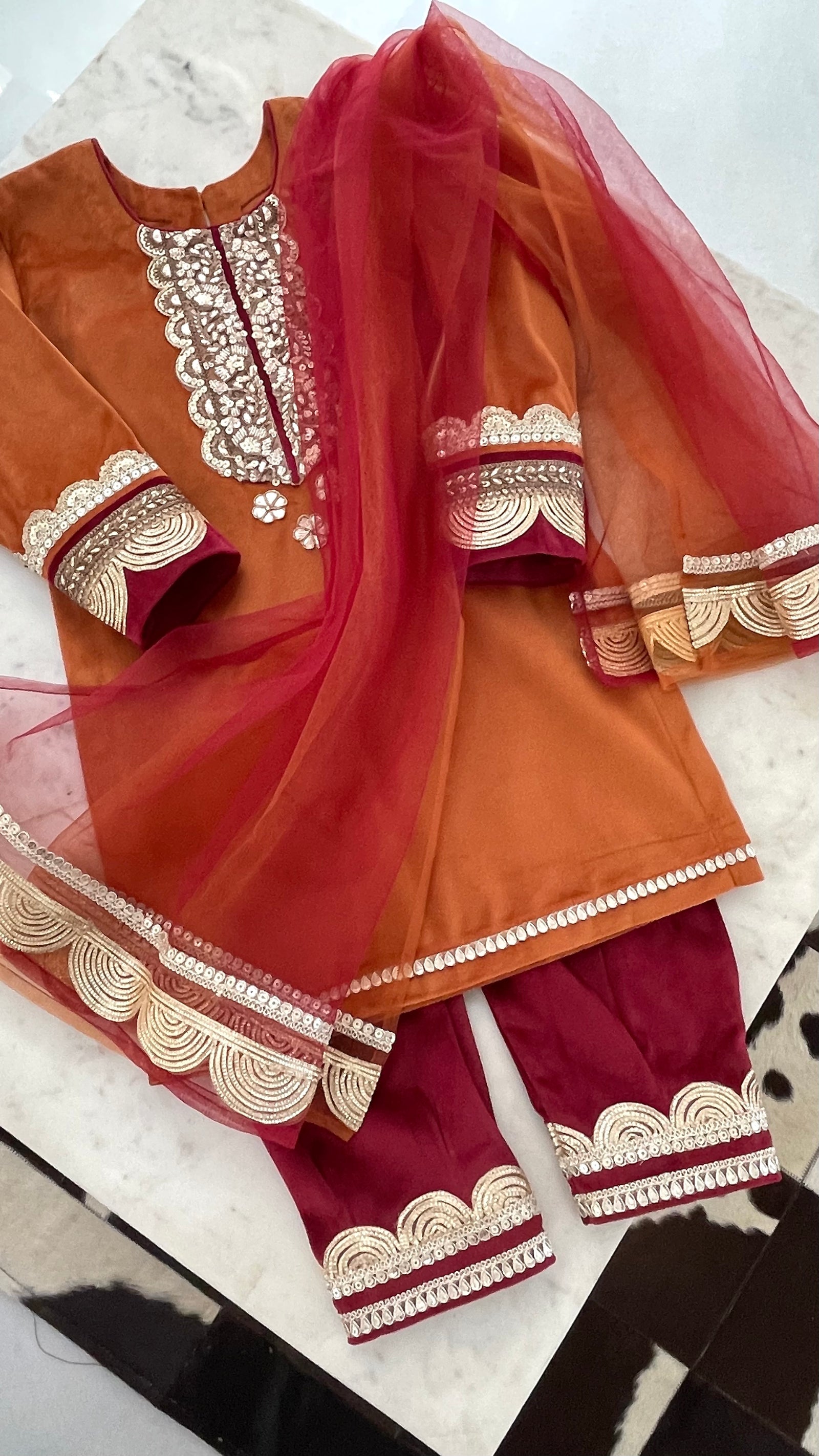 ‘Saanjh’ Velvet Girls Indianwear set