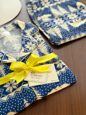 Kids Blue Pines Flannel Nightwear