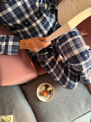 Blue Hearts Flannel Nightwear