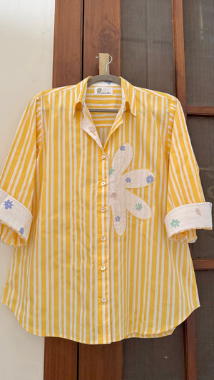 Yellow Dahlia Cotton Shirt
