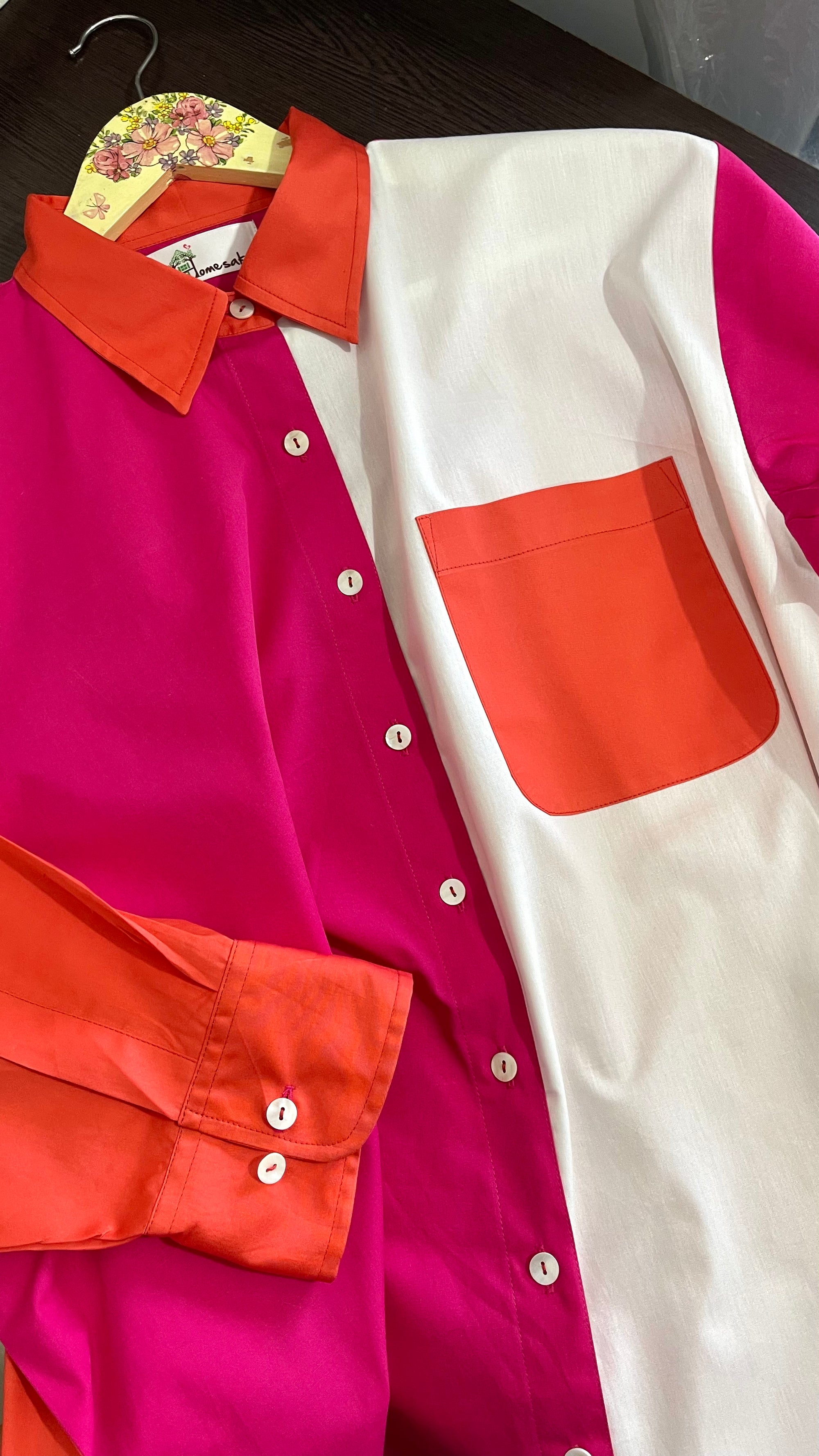 Scarlet Color Block Shirt