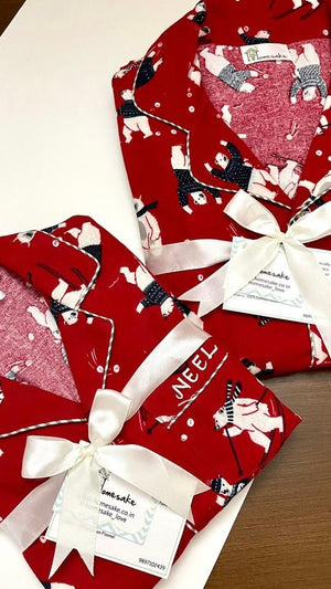 Red Polar Bear Flannel Nightwear