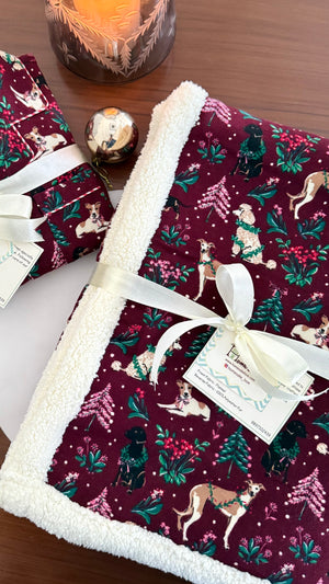 Maroon Mistletoe Paws Furry